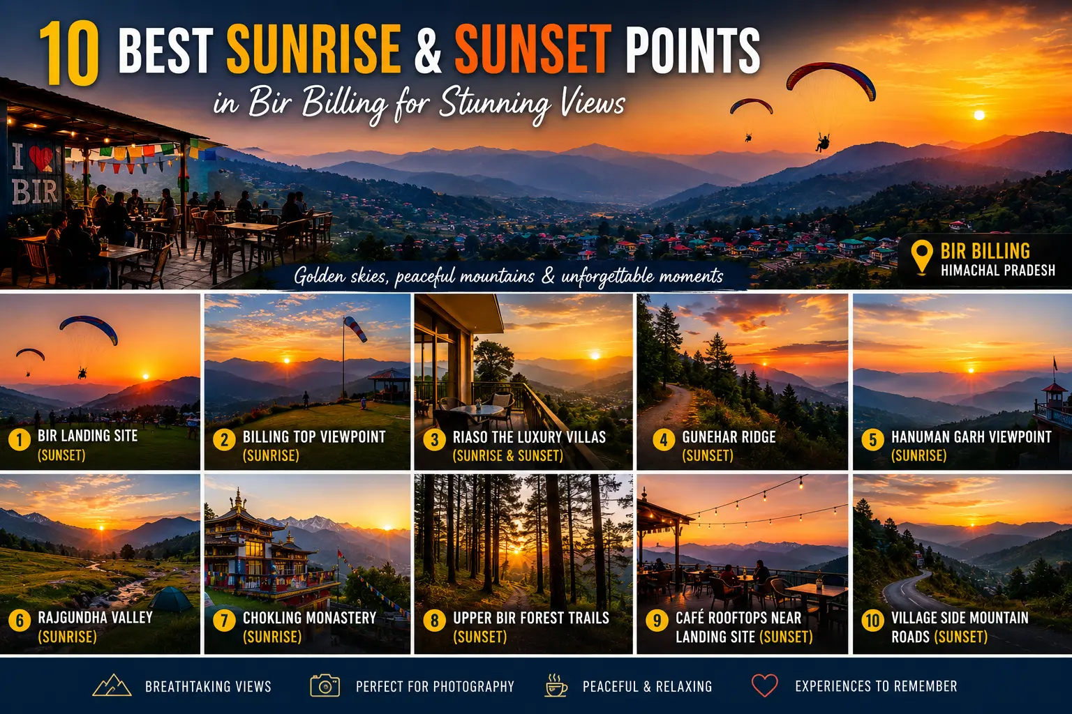 best sunrise sunset points bir billing