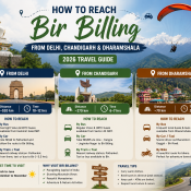 How to Reach Bir Billing from Delhi, Chandigarh and Dharamshala